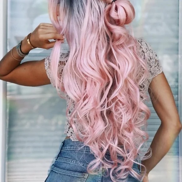 HANNAH 22” Ombre Pink Body wavy Lace Front Wig NEW